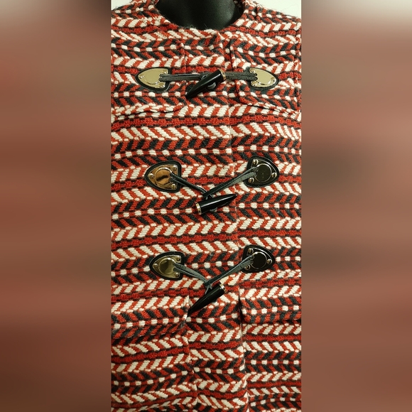 Women's 4 100% Wool Blazer Jacket Toggle Snap Front Closure Pockets Lined - Picture 3 of 10